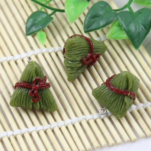 Resin Cute Rice Dumplings Pendants & Charms For Children DIY Jewelry Necklace & Bracelet Accessories 25mm