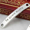 2014 Fashion Zinc Alloy Bracelet Findings with Spanish words. Wholesale Connectors 44x7mm. Sold by KG  