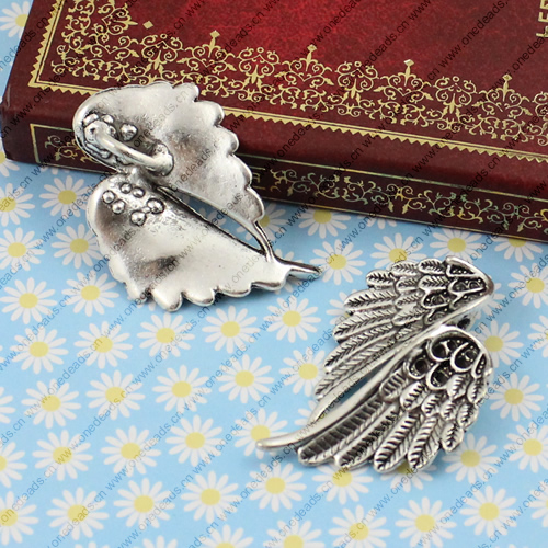 Pendant. Fashion Zinc Alloy jewelry findings. Wings 44x34mm. Sold by KG