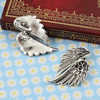 Pendant. Fashion Zinc Alloy jewelry findings. Wings 44x34mm. Sold by KG
