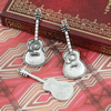 Pendant. Fashion Zinc Alloy jewelry findings. Guitar 48x18mm. Sold by KG
