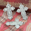 Pendant. Fashion Zinc Alloy jewelry findings. Cross 51x34mm. Sold by KG
