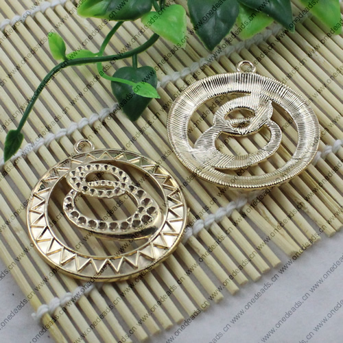 Pendant. Fashion Zinc Alloy jewelry findings. Flat Round 50x45mm. Sold by KG