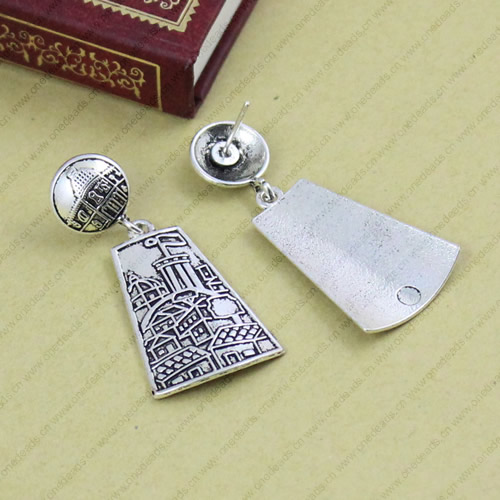 Earrings, Zinc Alloy Jewelry Findings Lead-free, 45x20mm, Sold by PC