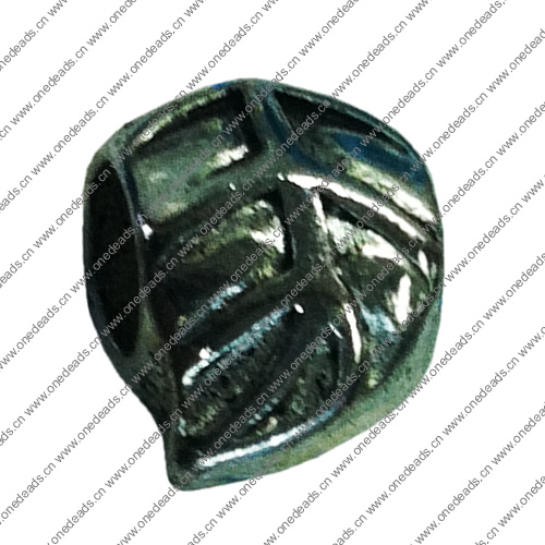 Europenan style Beads. Fashion jewelry findings. Leaf 10x9mm, Hole size:5mm. Sold by Bag 