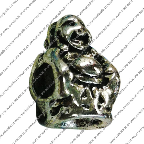Europenan style Beads. Fashion jewelry findings. Buddha 14x9mm, Hole size:4mm. Sold by Bag 