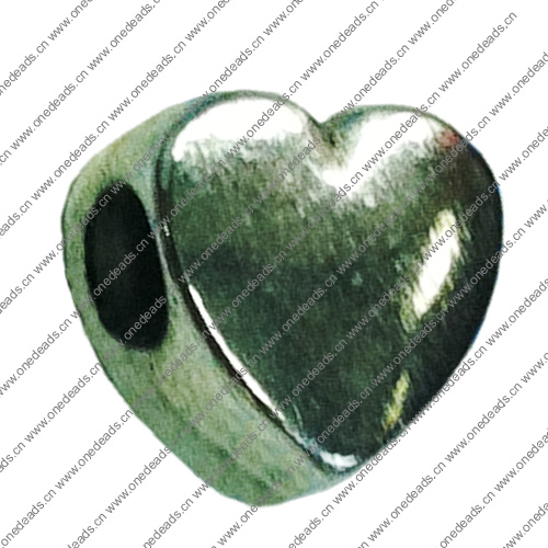 Europenan style Beads. Fashion jewelry findings. Heart 11.5x12mm, Hole size:4.5mm. Sold by Bag 