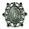 Zinc Alloy Cabochon Settings. Fashion Jewelry Findings. 26x28mm Inner dia:18x13mm. Sold by Bag
