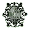 Zinc Alloy Cabochon Settings. Fashion Jewelry Findings. 26x28mm Inner dia:18x13mm. Sold by Bag