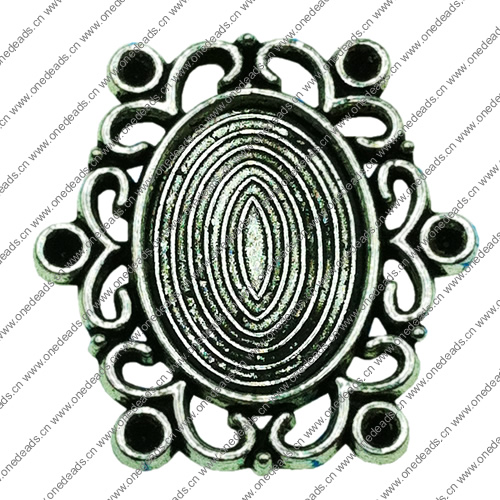 Zinc Alloy Cabochon Settings. Fashion Jewelry Findings. 26x28mm Inner dia:18x13mm. Sold by Bag