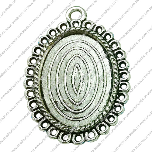Zinc Alloy Cabochon Settings. Fashion Jewelry Findings. 27x38mm Inner dia:18x25mm. Sold by Bag