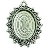 Zinc Alloy Cabochon Settings. Fashion Jewelry Findings. 29x39mm Inner dia:18x25mm. Sold by Bag

