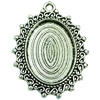 Zinc Alloy Cabochon Settings. Fashion Jewelry Findings. 29x39mm Inner dia:18x25mm. Sold by Bag