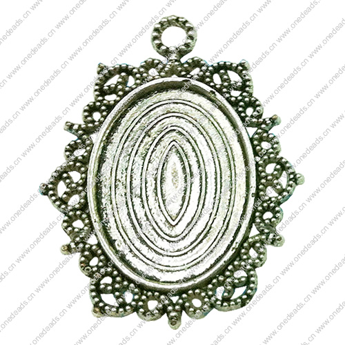 Zinc Alloy Cabochon Settings. Fashion Jewelry Findings. 31x40mm Inner dia:18x25mm. Sold by Bag
