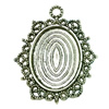 Zinc Alloy Cabochon Settings. Fashion Jewelry Findings. 31x40mm Inner dia:18x25mm. Sold by Bag
