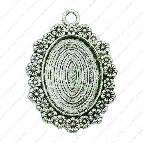 Zinc Alloy Cabochon Settings. Fashion Jewelry Findings. 30x41mm Inner dia:18x25mm. Sold by Bag