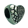 Europenan style Beads. Fashion jewelry findings. Heart 9x9mm, Hole size:5mm. Sold by Bag 