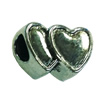 Europenan style Beads. Fashion jewelry findings. Heart 14x10mm, Hole size:5mm. Sold by Bag 

