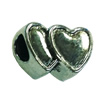 Europenan style Beads. Fashion jewelry findings. Heart 14x10mm, Hole size:5mm. Sold by Bag 