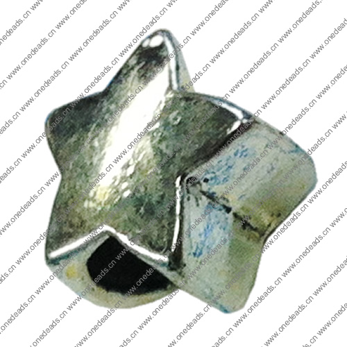 Europenan style Beads. Fashion jewelry findings. Star 12x12mm, Hole size:5mm. Sold by Bag  