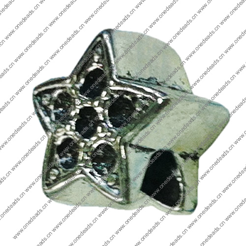 Europenan style Beads. Fashion jewelry findings. Star 13x13mm, Hole size:4mm. Sold by Bag 