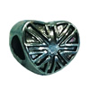 Europenan style Beads. Fashion jewelry findings. Heart 10x12mm, Hole size:4.5mm. Sold by Bag 