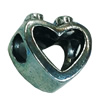 Europenan style Beads. Fashion jewelry findings. Heart 13x13mm, Hole size:4mm. Sold by Bag 
