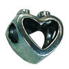 Europenan style Beads. Fashion jewelry findings. Heart 13x13mm, Hole size:4mm. Sold by Bag 