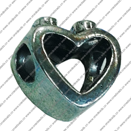 Europenan style Beads. Fashion jewelry findings. Heart 13x13mm, Hole size:4mm. Sold by Bag 