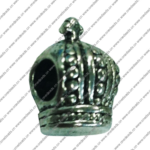 Europenan style Beads. Fashion jewelry findings. Crown 15x9.5mm, Hole size:5mm. Sold by Bag 