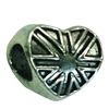 Europenan style Beads. Fashion jewelry findings. Heart 10x12mm, Hole size:5mm. Sold by Bag
