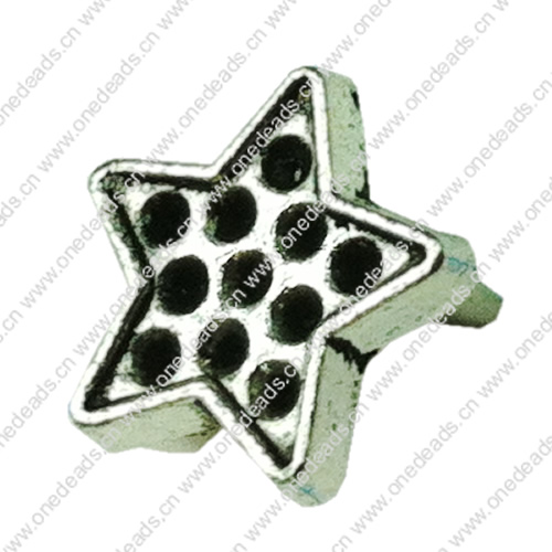 Slider, Zinc Alloy Bracelet Findinds, 10x10mm, Hole size:6x2mm, Sold by KG 