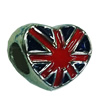 Europenan style Beads. Fashion jewelry findings. Heart 10x12mm, Hole size:5mm. Sold by Bag 

