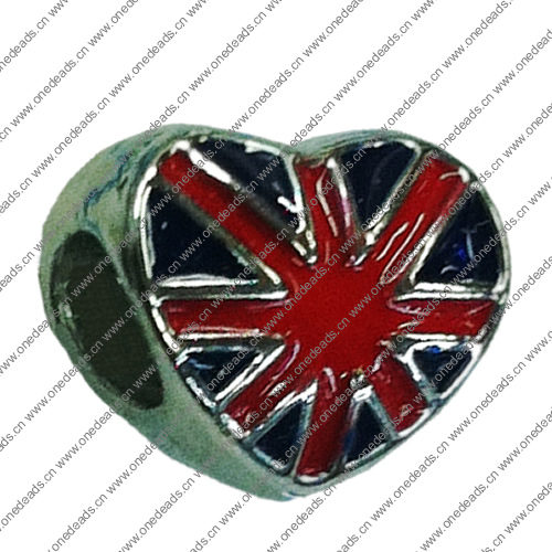 Europenan style Beads. Fashion jewelry findings. Heart 10x12mm, Hole size:5mm. Sold by Bag 