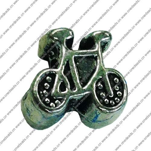 Europenan style Beads. Fashion jewelry findings. Bicycle 12x12mm, Hole size:5mm. Sold by Bag 