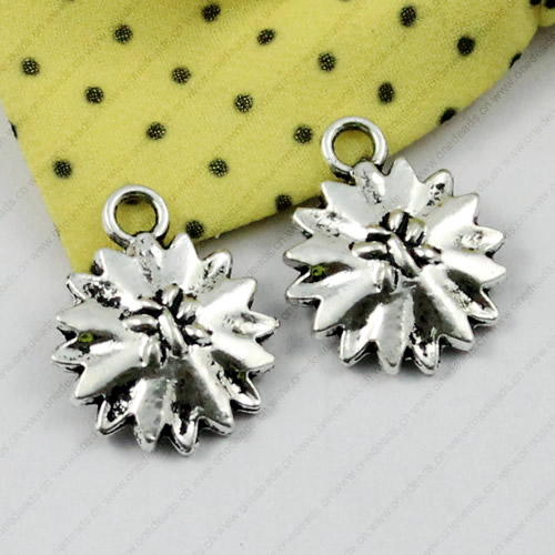 Pendant. Fashion Zinc Alloy Jewelry Findings. flower 21x17mm. Sold by KG