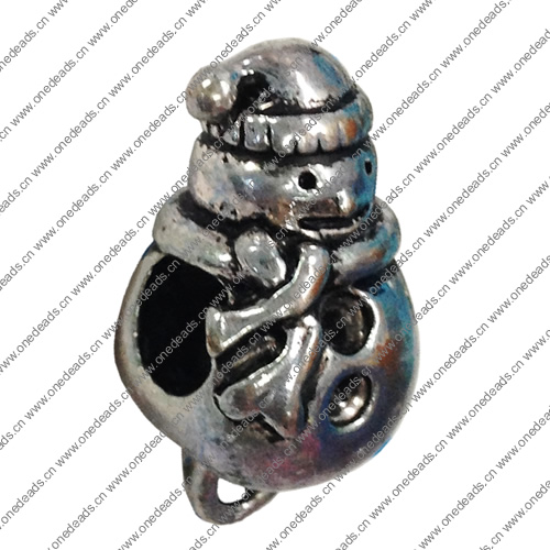 Europenan style Beads. Fashion jewelry findings. Snowmen 9x18mm, Hole size:5mm. Sold by Bag 