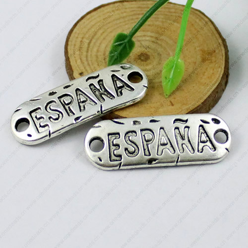 2014 Fashion Zinc Alloy Bracelet Findings with Spanish words. Wholesale Connectors 12x35mm. Sold by KG