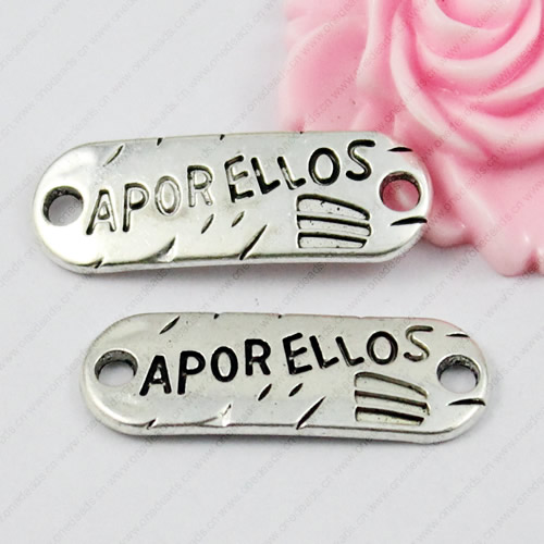2014 Fashion Zinc Alloy Bracelet Findings with Spanish words. Wholesale Connectors 12x35mm. Sold by KG