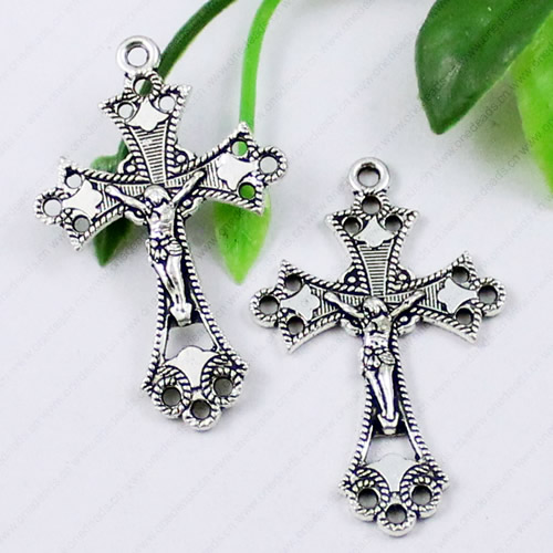 Pendant. Fashion Zinc Alloy Jewelry Findings. cross 37x24mm. Sold by KG