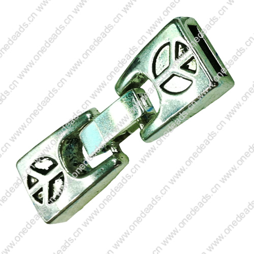 Clasps. Fashion Zinc Alloy Jewelry Findings. 40x10mm. Hole:9.5x2.5mm. Sold by Bag