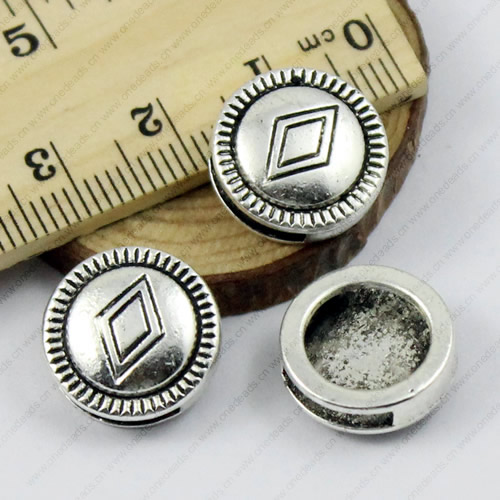Slider, Zinc Alloy Bracelet Findinds,  15mm, Hole:11x2mm, Sold by KG