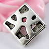 Slider, Zinc Alloy Bracelet Findinds,  13x13mm, Hole:10x2mm, Sold by KG