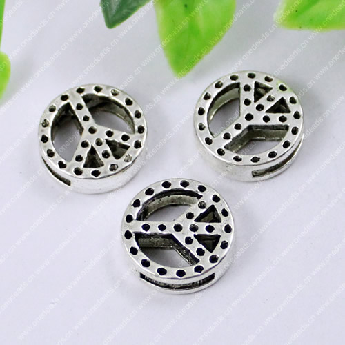  Slider, Zinc Alloy Bracelet Findinds,17mm, Hole size:11x2mm, Sold by KG