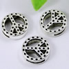  Slider, Zinc Alloy Bracelet Findinds,17mm, Hole size:11x2mm, Sold by KG
