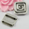 Slider, Zinc Alloy Bracelet Findinds,19x19mm,Hole size:14x2mm, Sold by KG
