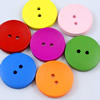 Wooden Button/Beads, Fashion DIY-accessories Mixed color Flat Round, 25x25mm,  Sold by Bag
