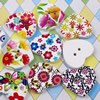 Wooden Button/Beads, Fashion DIY-accessories Mixed color Mixed Pattern, Heart 25x25mm,  Sold by Bag
