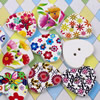 Wooden Button/Beads, Fashion DIY-accessories Mixed color Mixed Pattern, Heart 25x25mm,  Sold by Bag