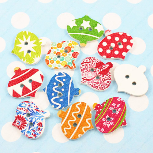 Wooden Button/Beads, Fashion DIY-accessories Mixed color Mixed Pattern, Animal 25x25mm,  Sold by Bag